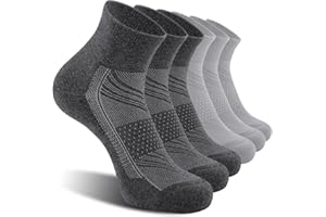 CS CELERSPORT 6 Pack Men's Ankle Socks with Cushion, Sport Athletic Running Socks