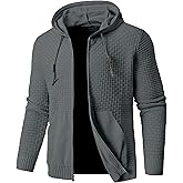 Zaitun Men's Full Zip Up Hooded Cardigan Sweater with Pockets