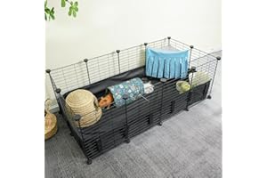 Oneluck Guinea Pig Cages for 2,with Hideout, 8 Square Feet Small Animal House,Hutch with Waterproof Plastic Bottom Liner, Indoor Habitat Cage,Playpen for Small Pets, Bunny, Turtle