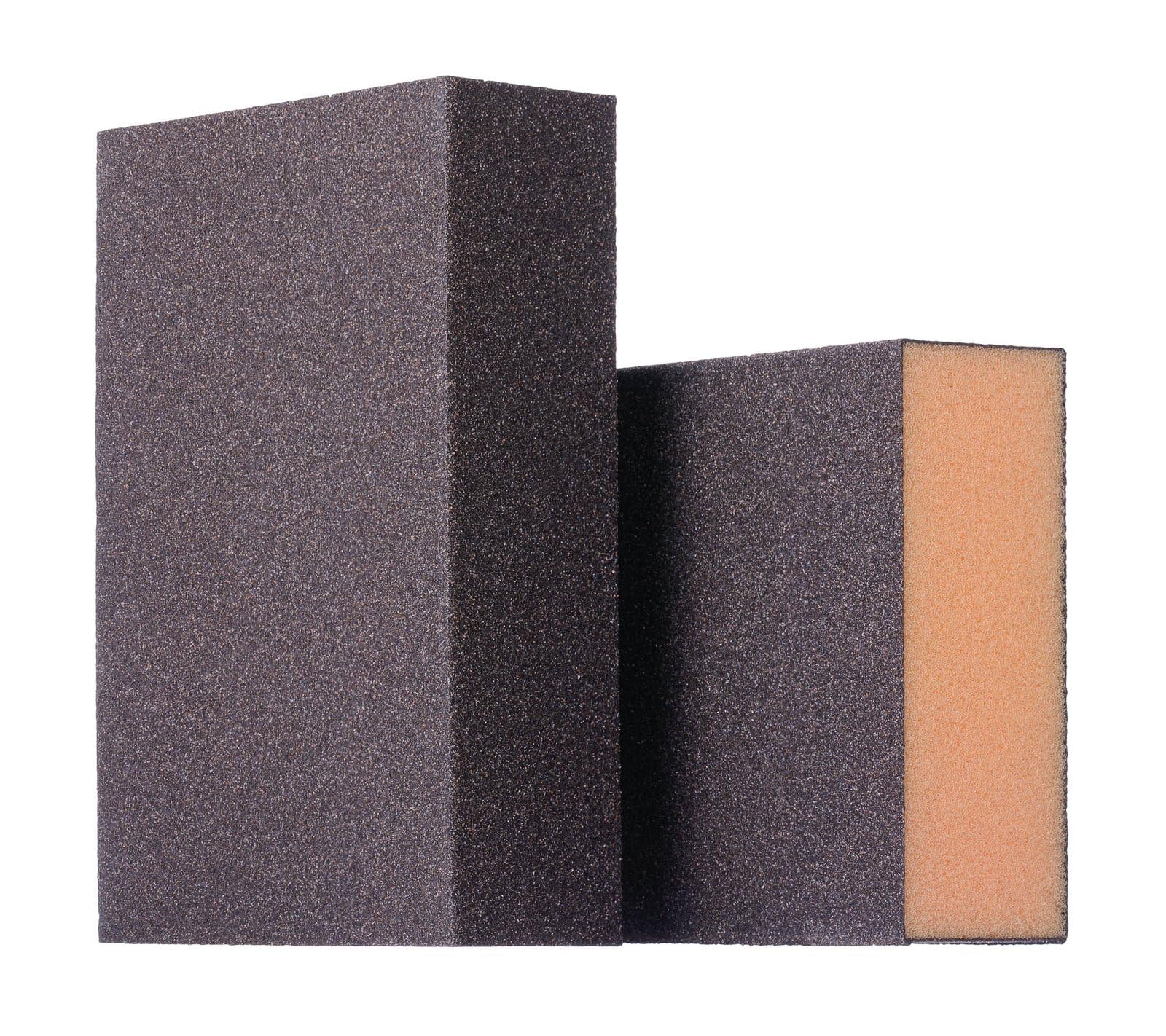 YoiYee Medium Grade (120 Grit) Hand Sanding Block , Wet and Dry Sponges Sandpaper, Flexible Sand Cube, Polishing Abrasive Foam Pads for Wood/Metal/Plaster Wall/Car/modelling, 2 Pack