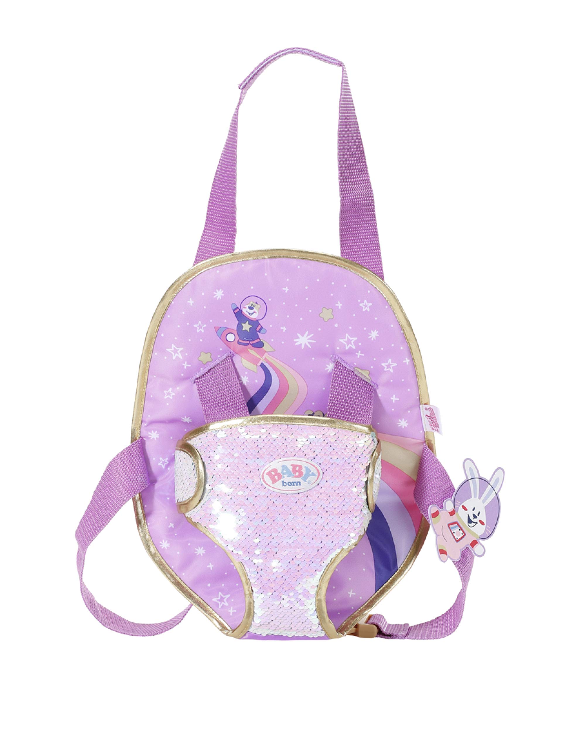 BABY born Happy Birthday Carrier Seat - Star & Space Theme - Easy for Small Hands, Creative Play Promotes Empathy & Social Skills, For Toddlers 3 Years & Up - Includes Adjustable Straps