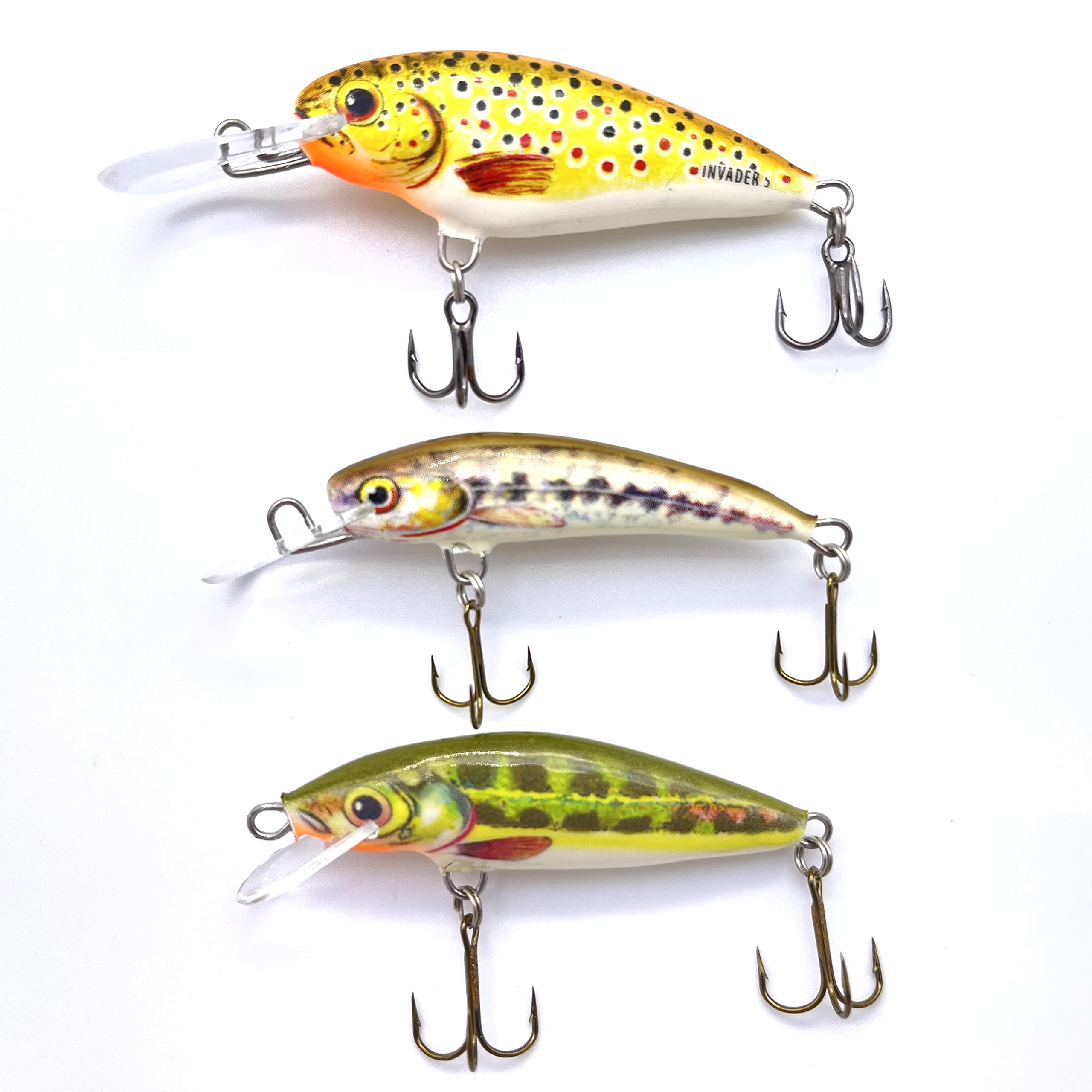 EVERBAY Dorado Fishing Lures Set - Artificial Hard Crank Baits- Fishing Tackle, Swimbaits for Brown Trout for Freshwater, Floating & Sinking Ultra-Sharp Hooks, 3pcs (Brown Trout)