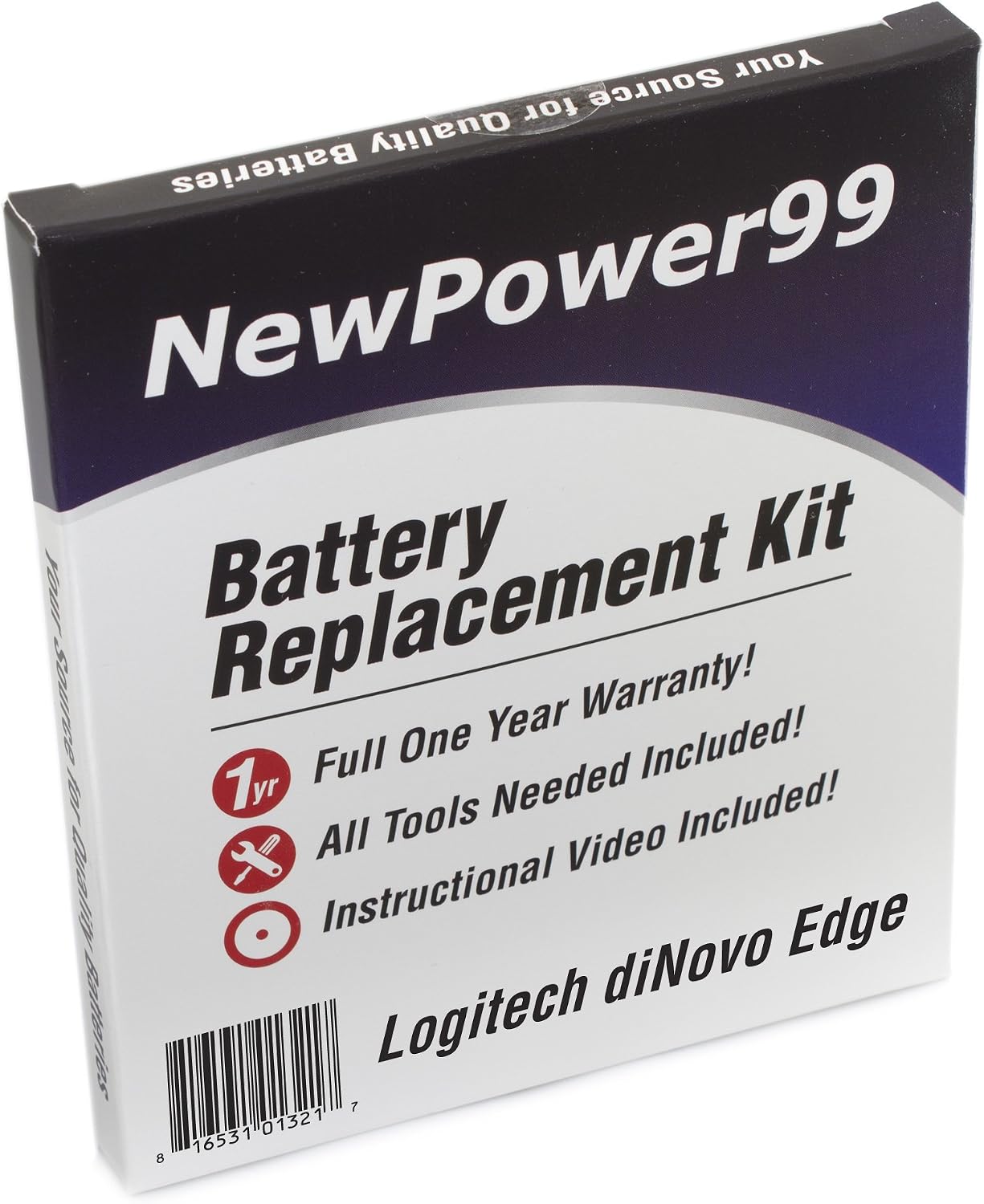 Logitech DiNovo Edge Battery Replacement Kit with Installation Video, Tools, and Extended Life Battery
