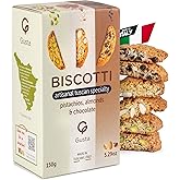 Gusta Authentic Biscotti Variety Pack - Authentic Tuscan Italian Cookies with Pistachios, Almonds &amp; Chocolate - Original Two Bites Size - Natural Ingredients - 5.29oz