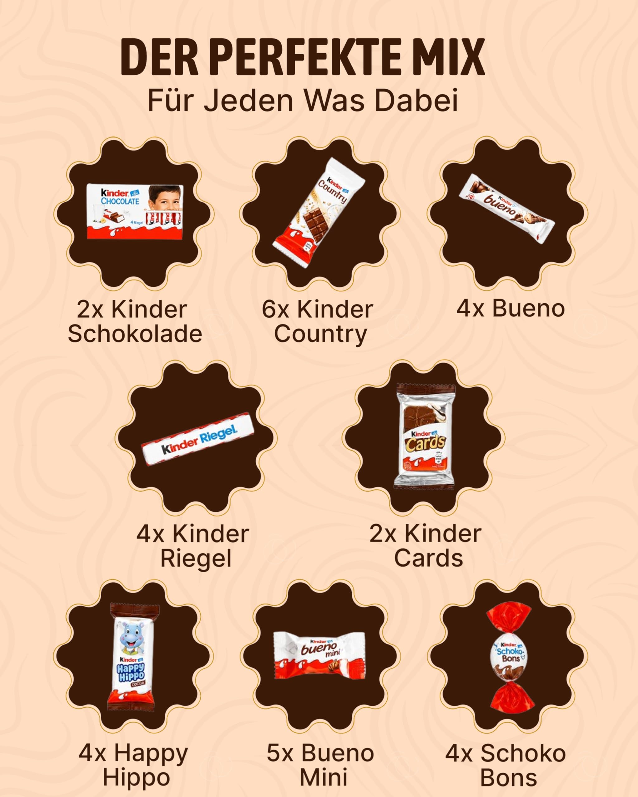 Süßigkeiten Box mit Kinderschokolade - "Schokotraum" von Candy Circle, Wunderschöne Süssigkeiten Box mit Bueno, Kinder Schokolade und Kinder Country, als Geschenk oder Naschbox 5