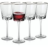A CIVILIZED MAN Amalfi Triangular Glassware or Stemware with Gold Rims - Sets of 4 (Wine - S/4)