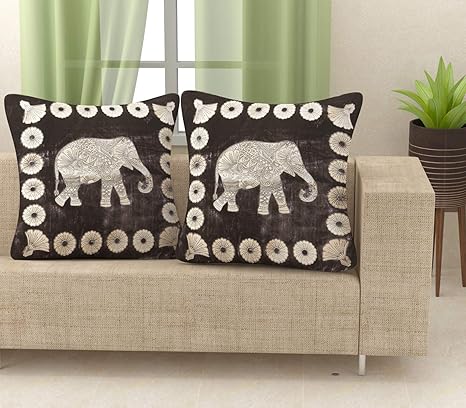 Buy K999 Cushion Covers In Elephant Design 2 Pcs Pack 60 X 60