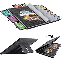 Becko US 2000-pc Foldable & Tilting Jigsaw Puzzle Board with 8 Drawers & Cover, Lightweight & Portable Felt Puzzle Table with