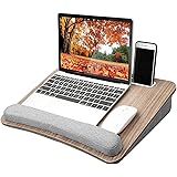 HUANUO Lap Laptop Desk - Portable Lap Desk with Pillow Cushion, Fits up to 15.6 inch Laptop, with Anti-Slip Strip & Storage F