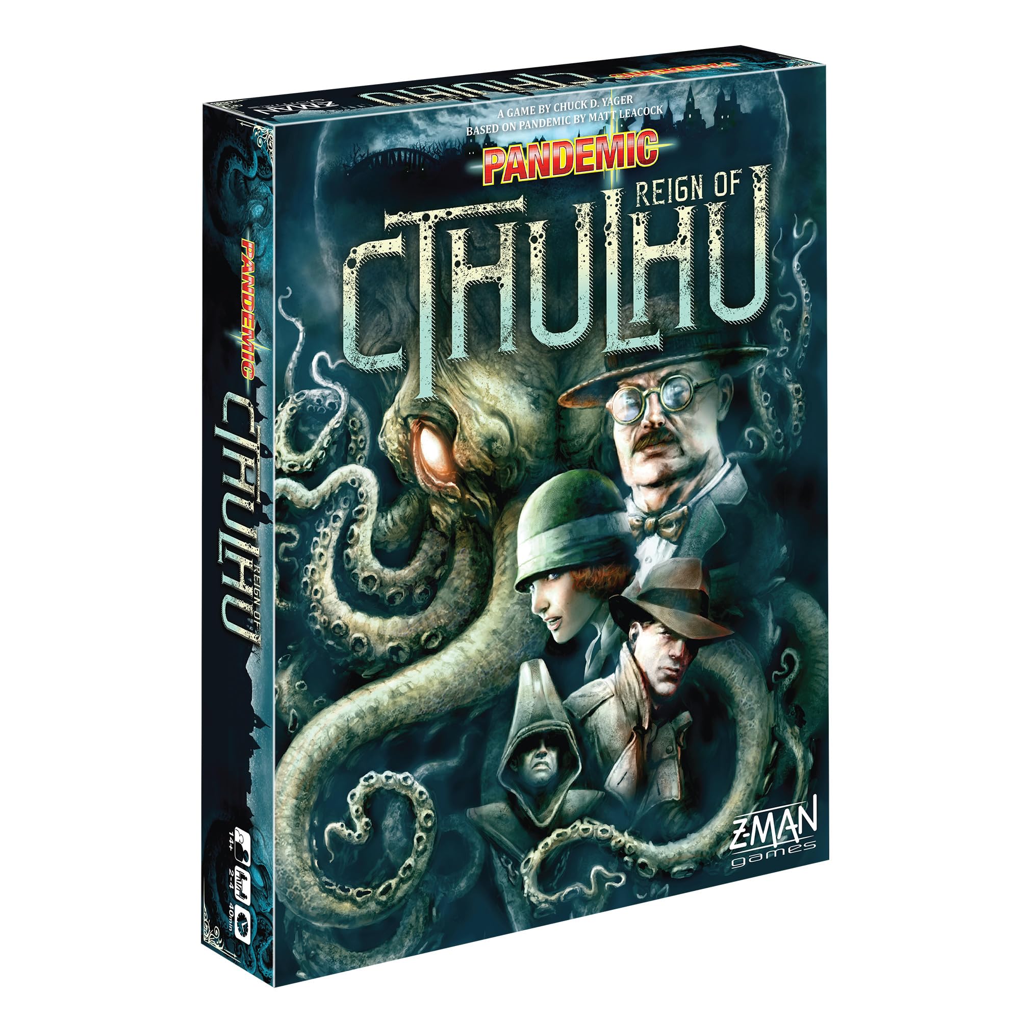 Z-Man Games | Pandemic Reign of Cthulhu | Board Game | Ages 14+ | For 2 to 4 Players | 40 Minutes Playing Time