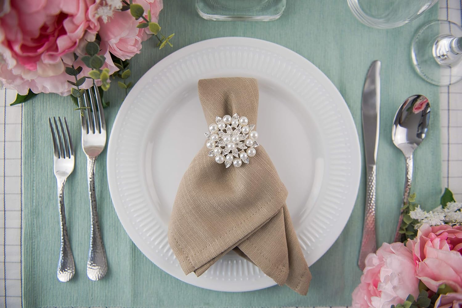 Royalmount Napkin Ring Dinning Table Accessory for, Home, Kitchen, Wedding, Baby Shower, Party Decoration (4): Home & Kitchen