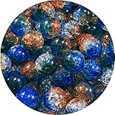 Pinhoollgo 200pcs Crackle Acrylic Beads 10mm Round Crystal Acrylic Craft Beads for Jewelry Making DIY Bracelet Necklace Handmade Craft Decoration(Red-Sapphire)