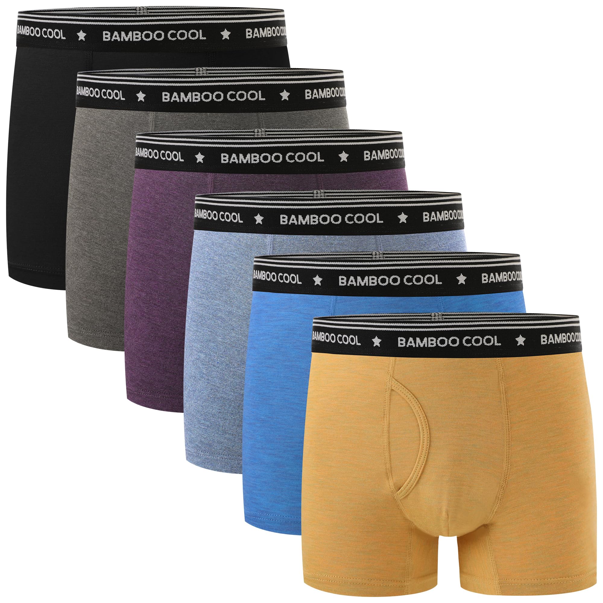 Photo 1 of BAMBOO COOL Boys' Underwear Moisture-Wicking Brethable Boxer Briefs Soft Lightweight Tag-Free with Fly Pouch 6-Pack