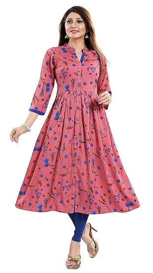 Impex Poly Crepe Printed Anarkali for Women