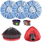 Mop Heads Replacements for O Cedar,Mop Replace Head for Ocedar Rinseclean 2 Tank,Microfiber Mop Refills,Include 3 Spin Mop Replacement Head 1 Scrub Brush 1 Mop Base Machine Washable &amp; Easy to Replace