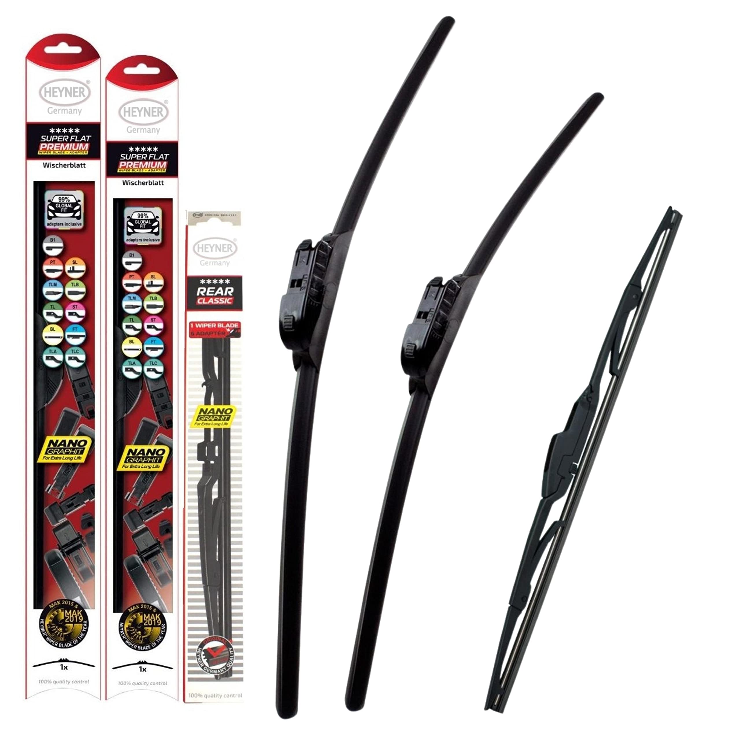 HEYNER Germany Fits Vauxhall Astra J Windscreen Wiper Blades 2009-2015 Size 26"26" Rear Blade 12” HSF2626TL12HRC