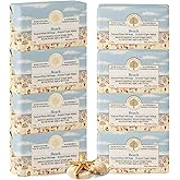 Wavertree & London Beach Scented Natural Soap (8 Bars), 7oz Moisturizing French Triple Milled Soap Bars enriched with shea butter - Pure Plant Oil Bath & Body Bars for All Skin Types