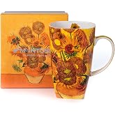 McIntosh Vincent Van Gogh Sunflowers Fine Bone China (19.6 oz) Grande Mug in Matching Gift Box