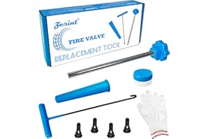 ZERINT Tire Valve Stem Core Replacement Tool Kit - Quick Change Tool for Cars, Trucks, ATVs, Motorcycles with 4 TR412 Stems, 