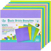 Pairez Toys 8 Pack Classic Baseplate, Building Plates for Bricks, Pastel | 32x32 Base Plates, 10" x 10" Square Board, Compatible with Major Brands, Building Accessory for Kids Ages 4+, Birthday Gift