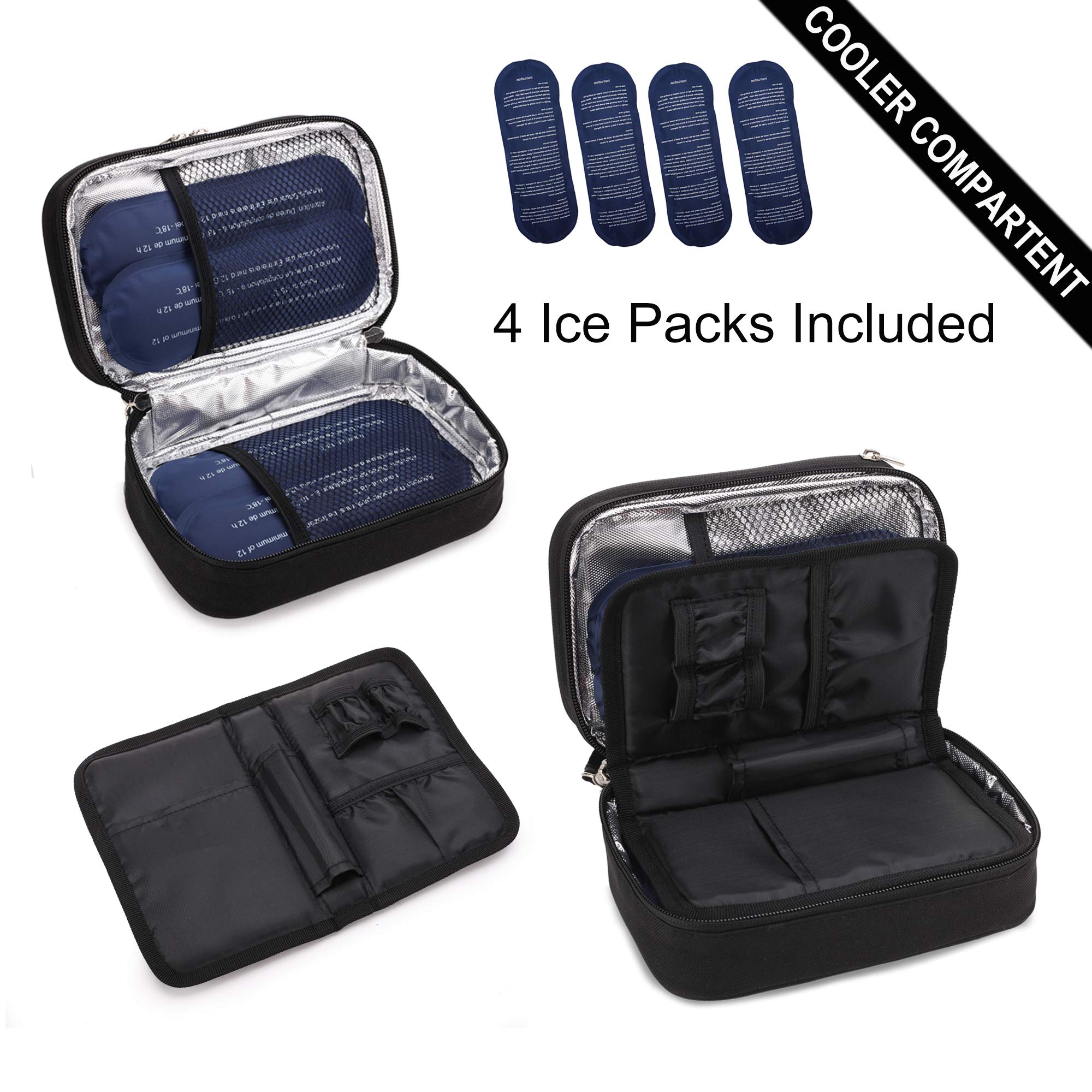 apollo walker Insulin Cooler Travel Case Diabetic Medication Cooler with Ice Packs and Insulation Liner