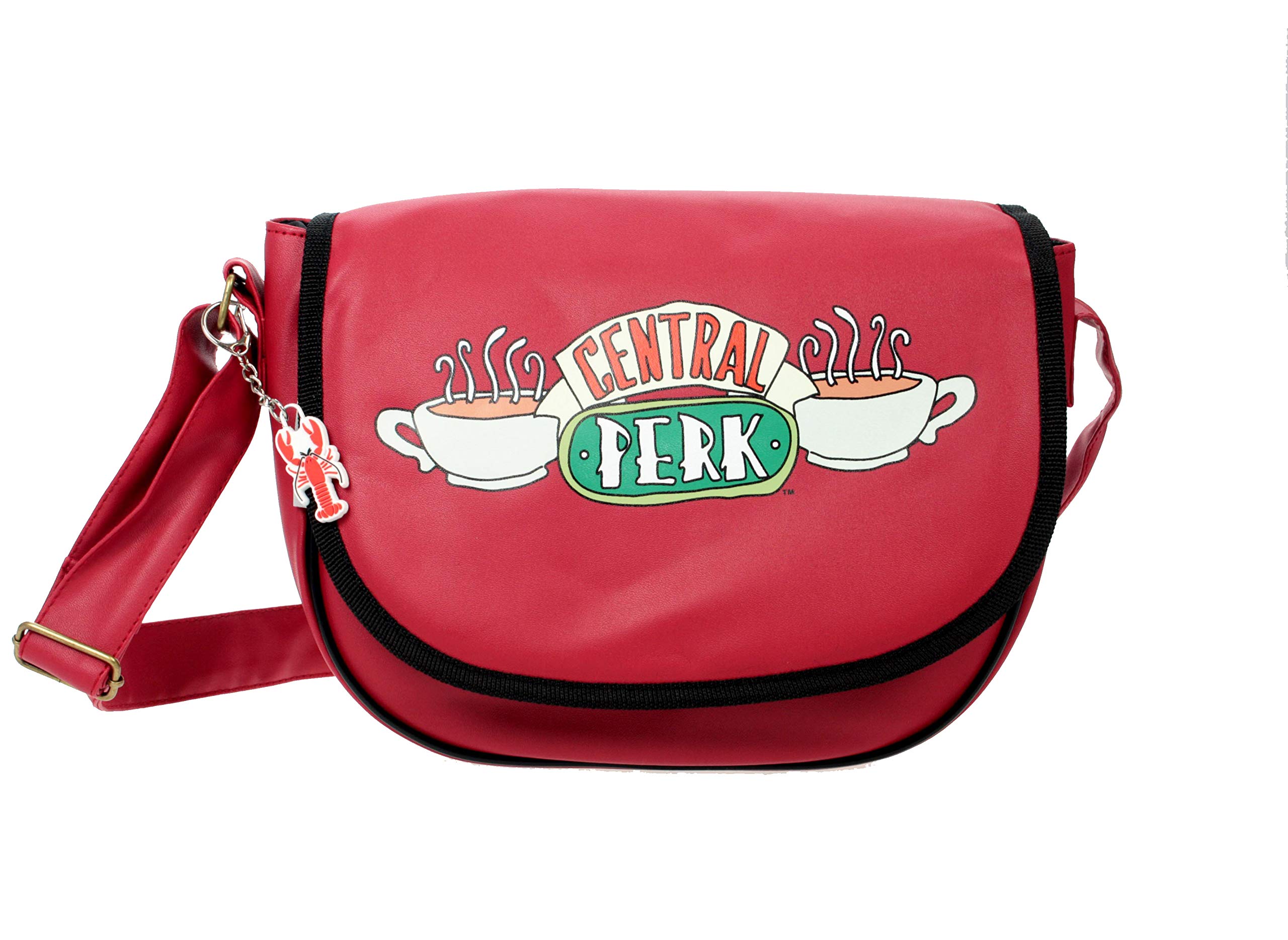 NBX Friends Logo Women's Faux Leather Red Shoulder Saddle Bag