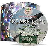 Bird Repellent Devices - 150ft x 2in Bird Repellent Scare Tape Holographic Bird Scare Ribbon, Double Side Bird Deterrent-150Ft