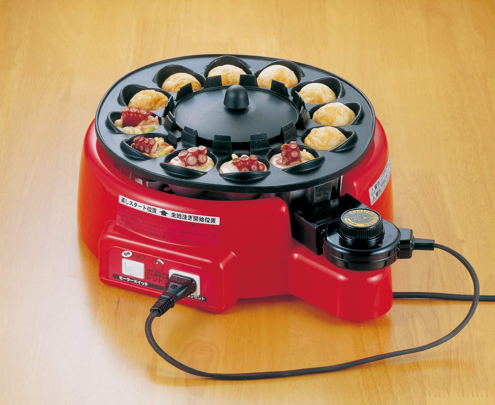 AUTOMATIC ELECTRIC JAPANESE TAKOYAKI GRILL PAN 12 HOLES 100 V OCTOPUS
