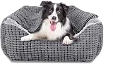JOEJOY Rectangle XL Dog Bed Warm Hooded Bed Luxury Soft Pet Cave Fits 20 30 40