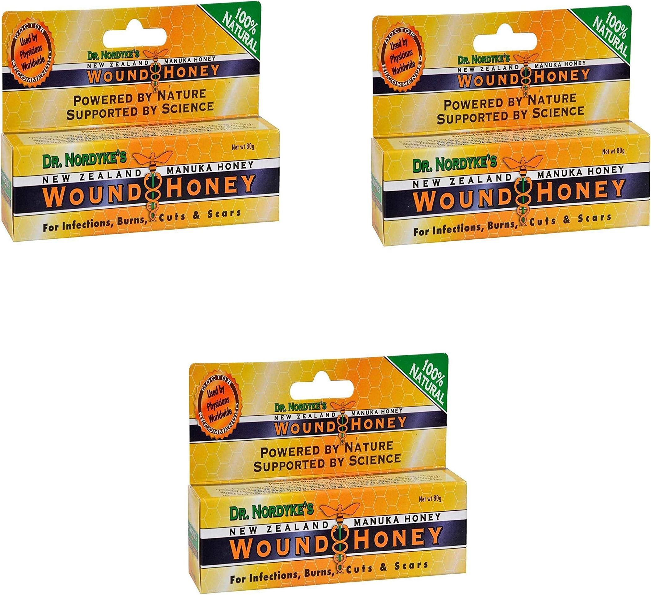 Wound Honey, Manuka Honey Wound Cream with Active Manuka Honey (3 Pack)