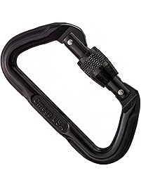Omega Standard Locking D Carabiner, Black
