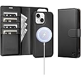 Shieldtop Compatible with Magsafe Magnetic 2 in 1 Detachable iPhone 15 Wallet Case with Card Holder Credit Slots Men Women,PU Leather RFID Blocking Flip Kickstand for Apple 15 6.1",Black