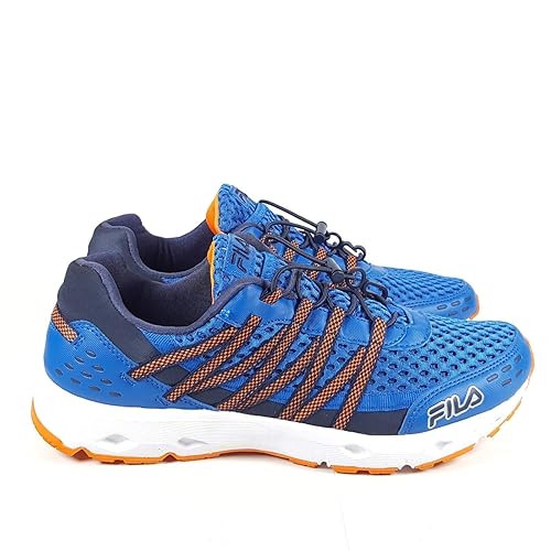 blue and orange fila shoes