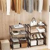 Flosvotals 3 Tier Shoe Rack Space Saving Metal Storage Organizer Black XJ123 view 4