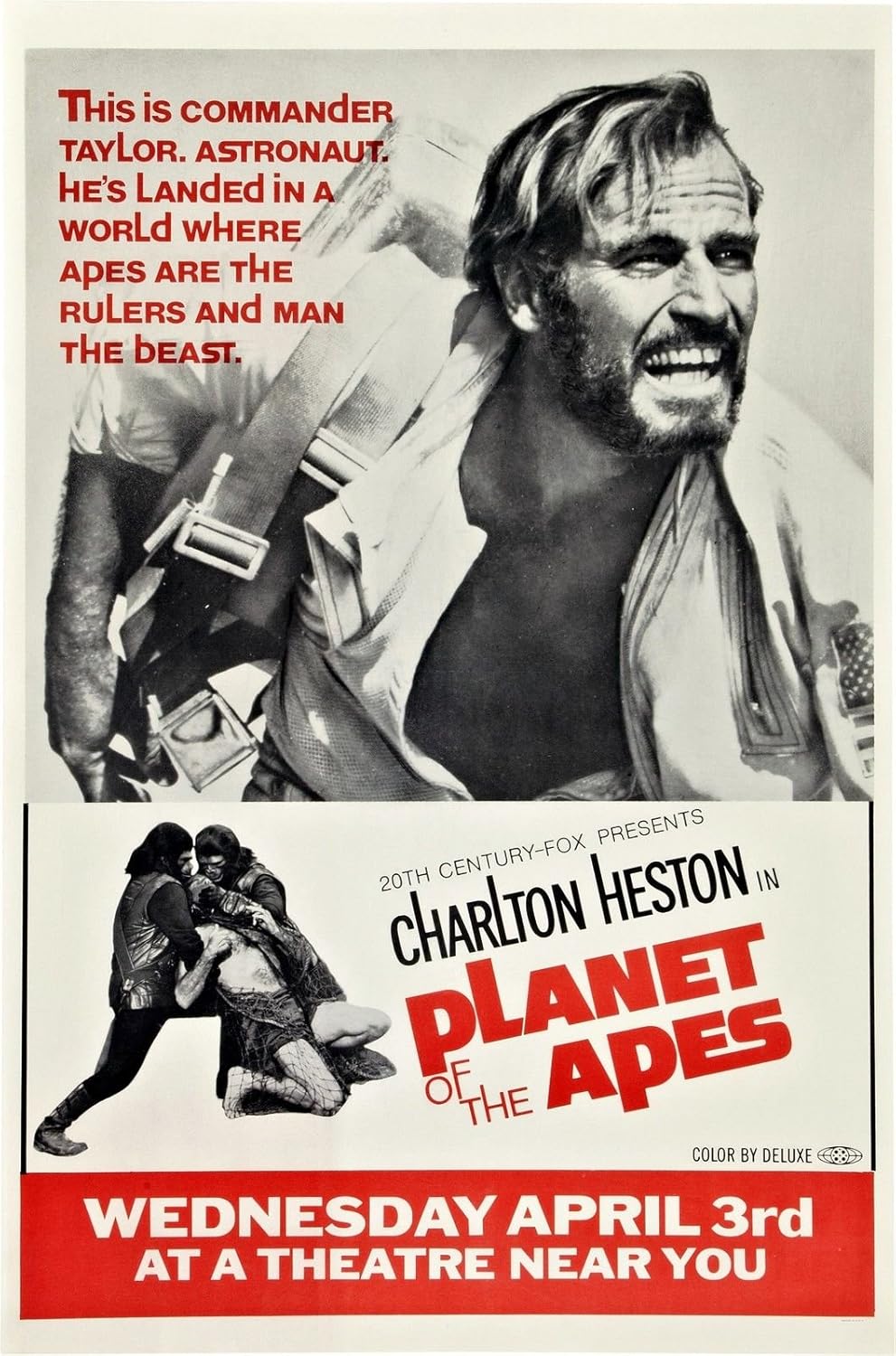 Planet of the Apes (1968) Movie Poster Heston 24x36
