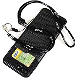 iPhone 7 Plus Case with Lanyard & Hole / Fit iPhone 8 Plus / Wear Long Strap for Around the Neck Like Necklace / Perfect for Travel Anti Theft & Outdoor Activity (7Plus 5.5 Inch Black)