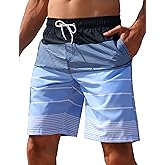 ELETOP Men's Swim Trunks with Mesh Liner 9 Inch Beach Bathing Suit | Quick Dry Drawstring Swim Shorts for Beach Vacation, Party, Cruise and Daily Casual Wear