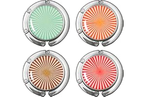 CSGTSWGS Purse Hook, (4 PCS) Purse Hanger Folding Purse Holder for Table Handbag Storage and so on,Premium Women's Handbag Hanger(Red Orange Brown Blue)