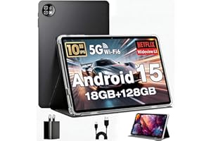 Tablette Android, Android Tablets 10 Inch, Octa-Core Tablet, 18GB+128GB, 1TB Expand, 1280x800 IPS HD Display, GPS, Widevine L