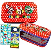 Nintendo Super Mario Pencil Case Bundle - Set With Mario Pencil Pouch Include Stickers and More | Super Mario School Supplies for Boys