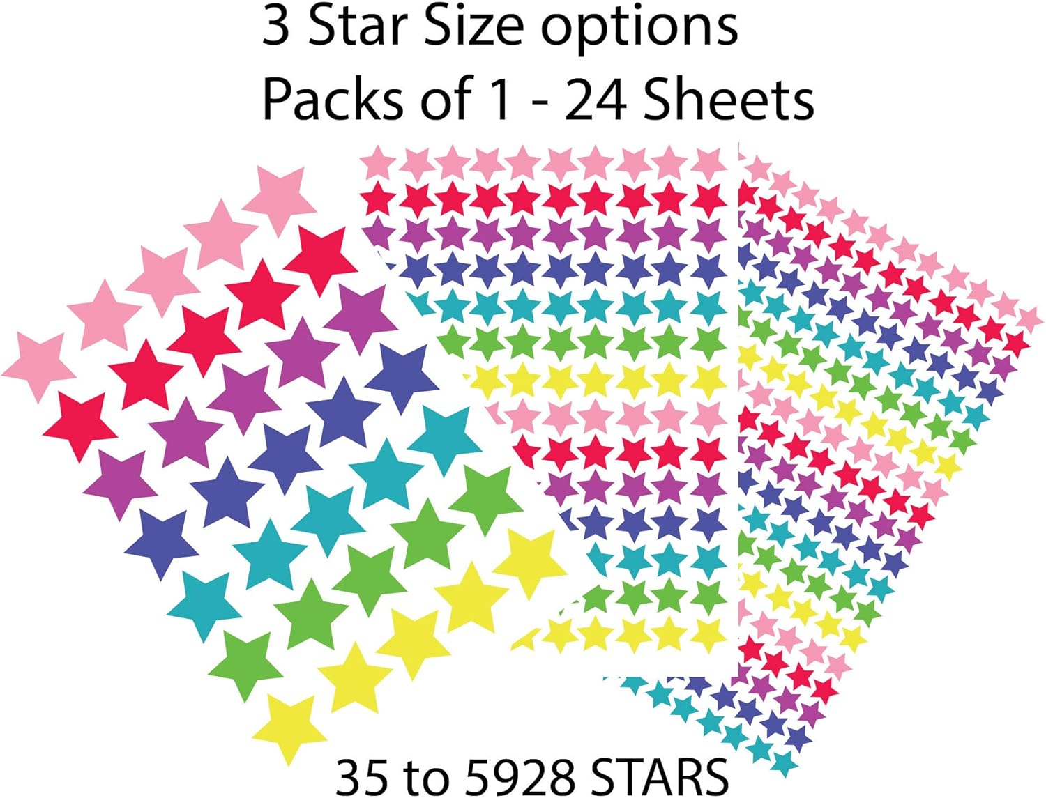 210 Coloured Reward Stars Sticker Pack Great for Reward Charts ...