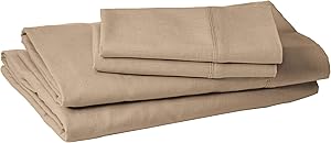 Kenneth Cole Reaction Home Luxury Sheet Set - Ultra Soft and Comfortable Sleep Experience - 55% Linen / 45% Cotton - 4 Piece Set (Full, Taupe)