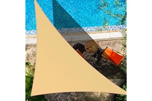 CIELO COLORIDO 10' x 11' x 14.9' Right Triangle Sand Beige Sun Shade Sail cct20, 96% UV Blockage,Water & Air Permeable, Commercial, Custom Size Accepted