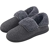 VANSARTO Men’s Knit Bootie Slippers Warm Fold-Over Ankle Collar Plush Fleece Lined Memory Foam House Shoes Cozy Winter Non-Slip Indoor Outdoor Slippers for Men