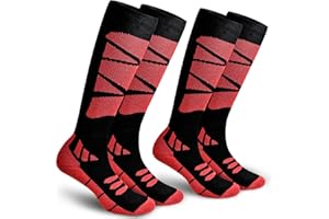 IRAMY Merino Wool Thermal Knee High Warm Socks Men Women 2 Packs For Winter Skiing Snowboarding Hunting Cold Weather