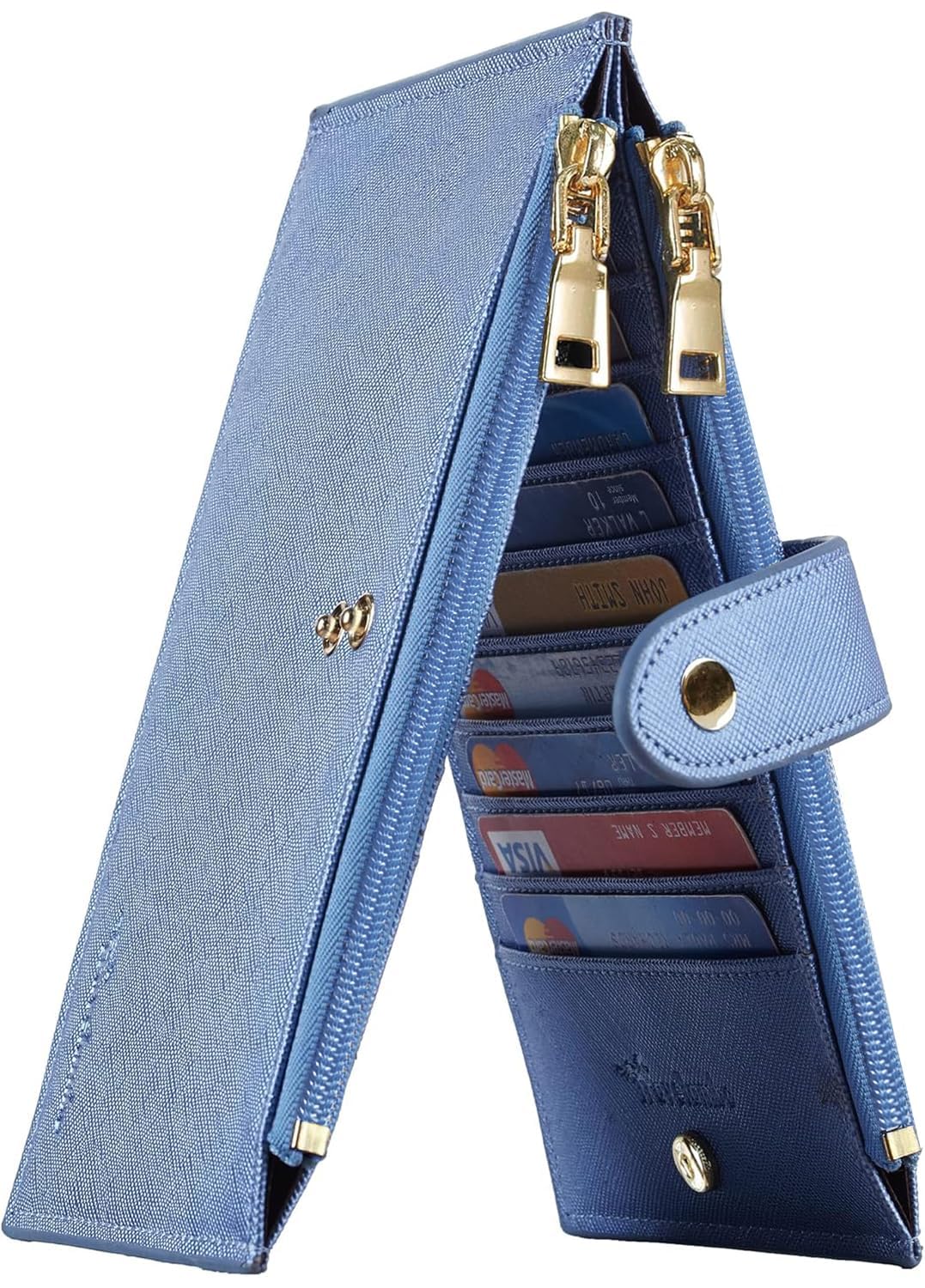 Photo 1 of Travelambo RFID Wallet Women Large Size Bifold Multi Card Wallet Case with Zipper Pocke Credit Card Holder for Women