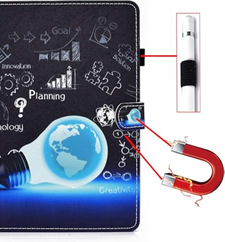 Changjin - Funda para Samsung Galaxy Tab S6 Lite de 10,4 pulgadas SM-P610/P615 2020 con ranuras para tarjetas y soporte para dinero en efectivo, piel sintética, multiángulo, función atril Bombilla