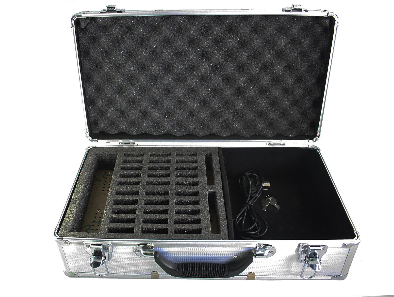 EXMAX EXD-C32 32-slot Mini USB Charge Station Aluminium Alloy Storage Box for Wireless Tour Guide System ATG-100T EX-100 EXD-101 EXD-6824 EXD-6688 EX-624 EX-200 Transmitter & Receivers(32 charge slot)
