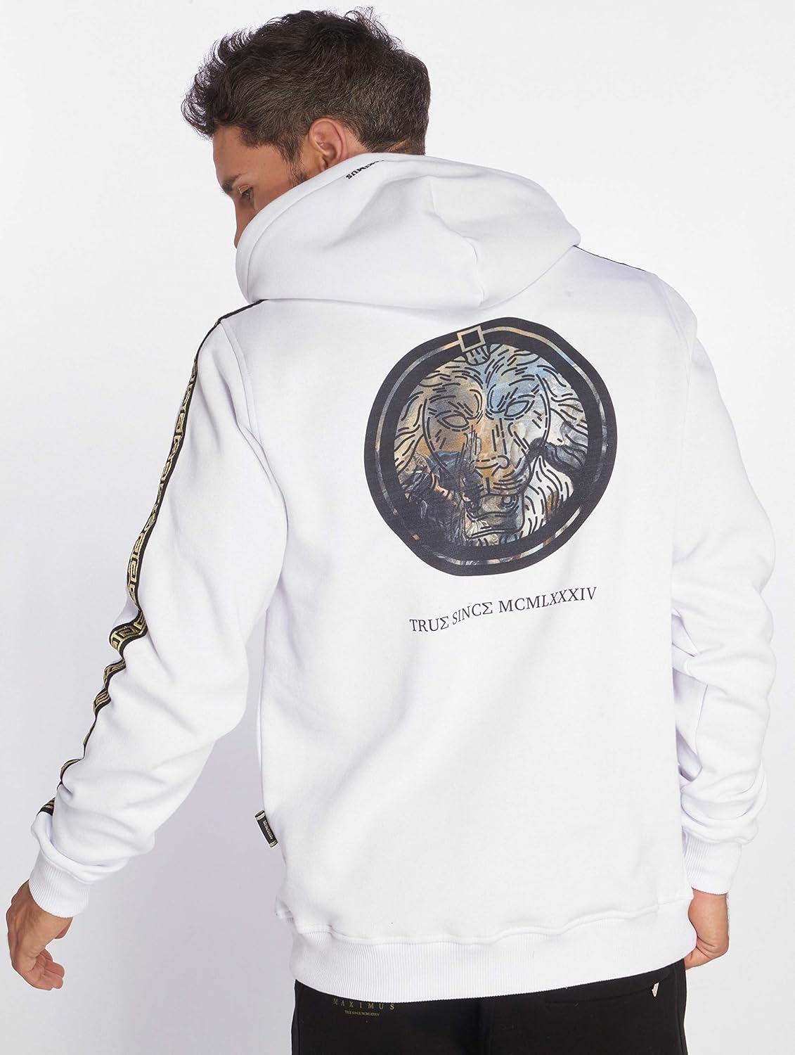 Deus Maximus Herren Hoodies Azeus Weiss S Amazon De Bekleidung