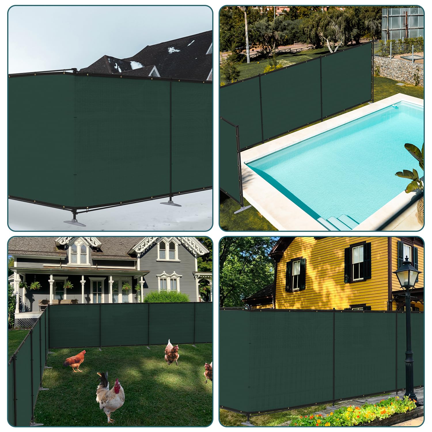 ECOOPTS 5'Hx85'L Privacy Fence Set with Poles and